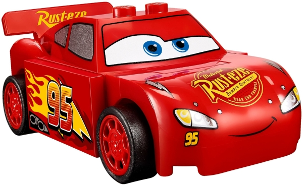 Lightning McQueen - Red, 'Rust-eze' in Fancy Script