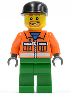Sanitary Engineer 1 - Green Legs, Beard Around Mouth