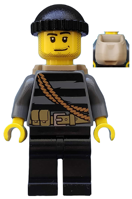Police - City Burglar, Knit Cap and Open Backpack