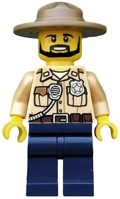 Swamp Police - Officer, Shirt, Dark Tan Hat, Black Beard