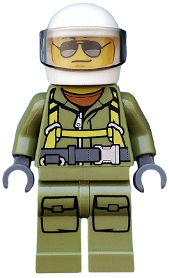 Volcano Explorer - Male Worker, Suit with Harness, White Helmet, Trans-Brown Visor, Sunglasses