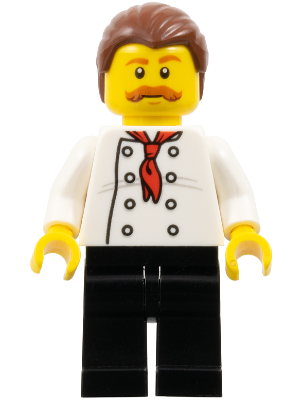 Pizza Van Chef, Black Legs, Reddish Brown Moustache