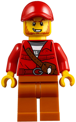 Mountain Police - Crook Male with Red Fringed Shirt with Strap and Pouch, Red Cap