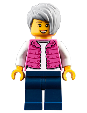 Camper, Female, Dark Pink Jacket, Dark Blue Legs, Light Bluish Gray Female Hair Short Tousled