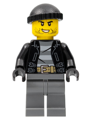 Police - City Bandit Crook, Black Knit Cap, Black Stubble