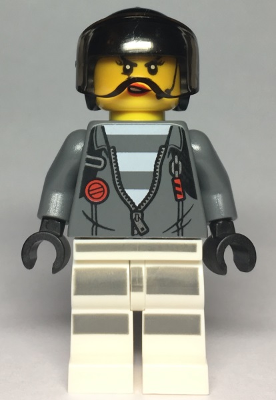 Sky Police - Jail Prisoner Jacket over Prison Stripes, Female, Black Helmet
