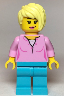 Female, Bright Pink Top, Medium Azure Legs