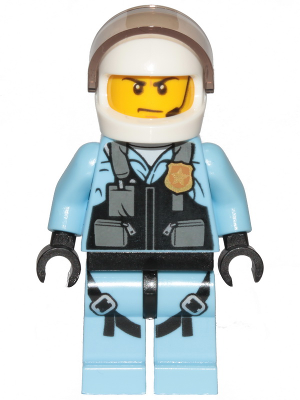 Police - Helicopter Pilot, Bright Light Blue Jumpsuit