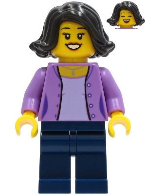 Mom - Medium Lavender Jacket, Dark Blue Legs, Black Hair