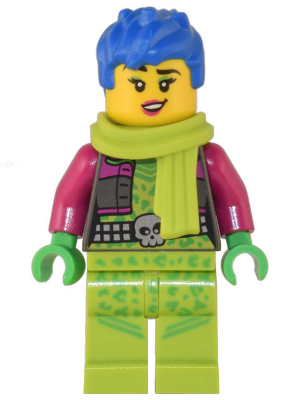 Raze - Lime Scarf, Blue Messy Hair
