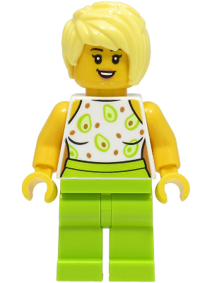 Sandwich Shop Customer - Female, White Top, Lime Legs, Bright Light Yellow Hair
