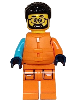 Arctic Explorer - Male, Shoulder Bag, Glasses, Black Hair, Orange Life Jacket