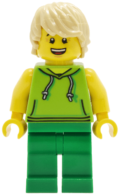 Lava Land Patron - Male, Lime Sleeveless Hoodie, Green Legs, Tan Hair