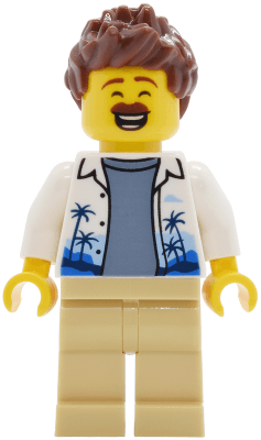 Lava Land Patron - Male, White Hawaiian Shirt, Tan Legs, Reddish Brown Hair