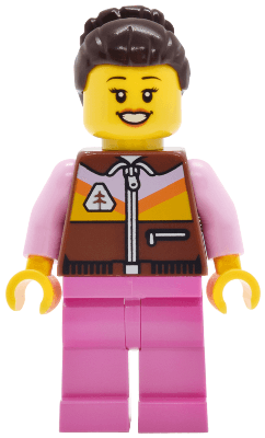 Lava Land Patron - Female, Reddish Brown Jacket, Dark Pink Legs, Dark Brown Hair