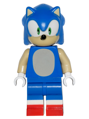 Sonic the Hedgehog - Tan Face and Arms, Grin to Left