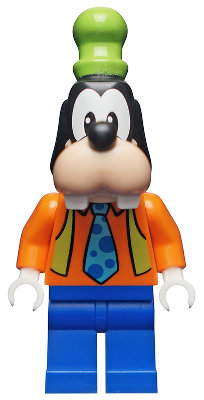 Goofy - Orange Shirt, Lime Vest, Tie with Blue Polka Dots