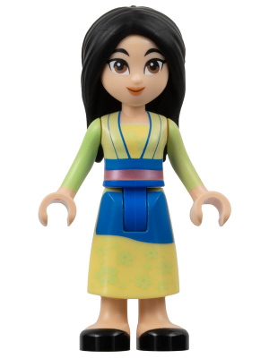 Mulan - Yellowish Green and Bright Light Yellow Robe, Black Shoes, Small Grin