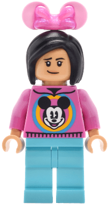 Main Street, U.S.A. Park Guest - Female, Dark Pink Mickey Mouse Sweater, Medium Azure Legs