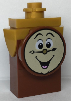 Cogsworth - Printed Face, 1 x 2 Brick Body without Pendulum Sticker