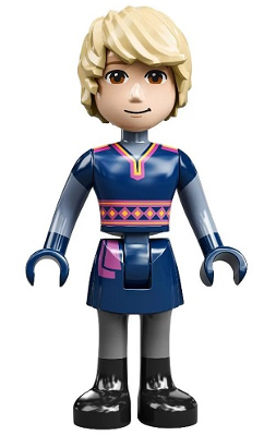 Kristoff - Dark Blue Tunic, Black Boots and Sand Blue Sleeves, Black Grin