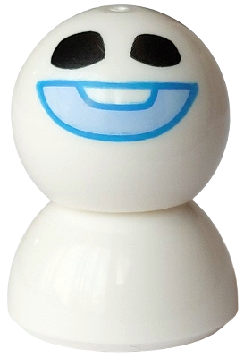 Snowgie - Bright Light Blue Smile, Dark Azure Outline, Dome Top