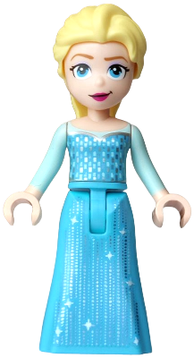 Elsa - Medium Azure Dress, Medium Blue Long Narrow Glitter Cape, Smirk Narrow