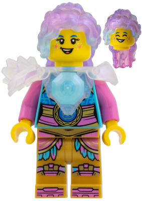Izzie - Satin Trans-Clear Armor with Satin Trans-Light Blue Gem