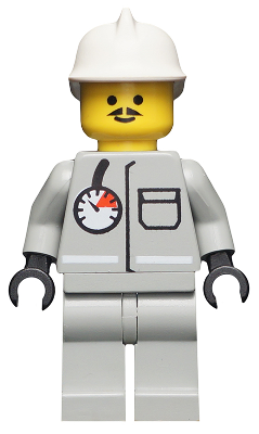 Fire - Air Gauge and Pocket, Light Gray Legs, White Fire Helmet