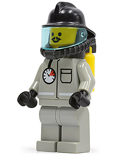 Fire - Air Gauge and Pocket, Light Gray Legs, Black Fire Helmet