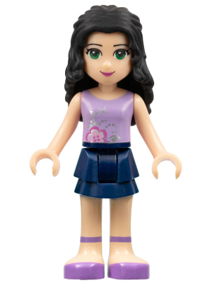 Friends Emma - Dark Blue Layered Skirt, Lavender Top