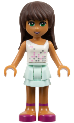 Friends Sarah - Light Aqua Layered Skirt, White Top
