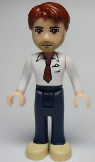 Friends Peter - Dark Blue Trousers, White Shirt and Red Tie, Dark Tan Shoes
