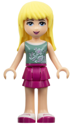 Friends Stephanie - Magenta Layered Skirt, Sand Green Top
