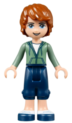 Friends Julian - Dark Blue Cropped Trousers, Sand Green Hoodie
