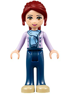 Friends Mia - Dark Blue Trousers, Medium Lavender Jacket with Scarf