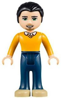 Friends Luis - Dark Blue Trousers, Bright Light Orange Sweater