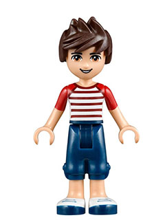 Friends Noah - Dark Blue Cropped Trousers, Red and White Striped Top