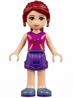 Friends Mia - Dark Purple Shorts, Magenta Top with Orange and Dark Purple Stripes