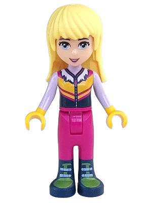 Friends Stephanie - Winter Vest with Fur Collar, Magenta Pants, Dark Blue Boots