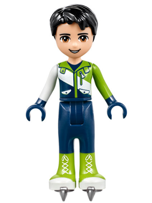 Friends Nate - Dark Blue Trousers, Ski Jacket, Ice Skates