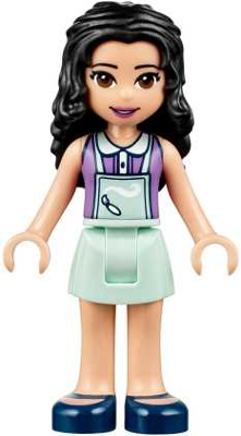 Friends Emma - Light Aqua Skirt, Medium Lavender Top with Light Aqua Apron