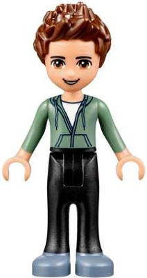 Friends Ethan - Black Trousers, Sand Green Hoodie
