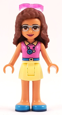 Friends Olivia (Nougat) - Bright Light Yellow Skirt, Dark Pink Top, Sunglasses