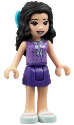 Friends Emma - Dark Purple Skirt, Medium Lavender Top, Light Aqua Shoes, Medium Azure Bow