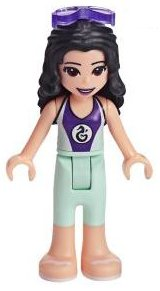Friends Emma - Light Aqua and Dark Purple Wetsuit, Sunglasses