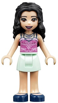 Friends Emma - Light Aqua Skirt, Dark Pink Top