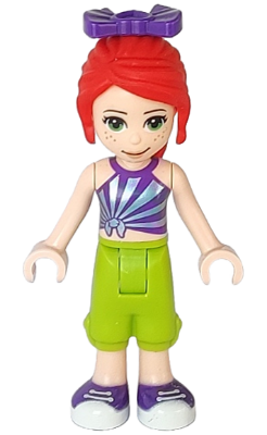 Friends Mia - Lime Cropped Trousers, Striped Top, Bow