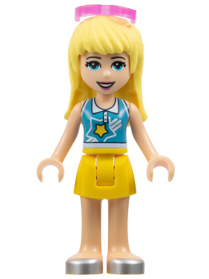 Friends Stephanie - Yellow Skirt, Medium Azure and White Top, Sunglasses