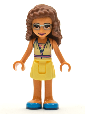 Friends Olivia (Nougat) - Bright Light Yellow Dress and Blue Shoes